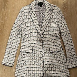 St. John White/Multi Knit Jacket, Size 6